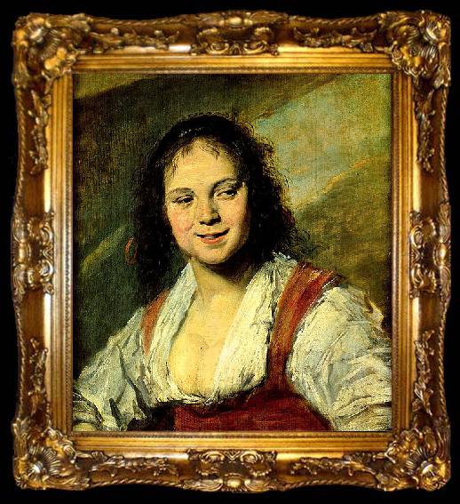framed  Frans Hals Die Zigeunerin, ta009-2